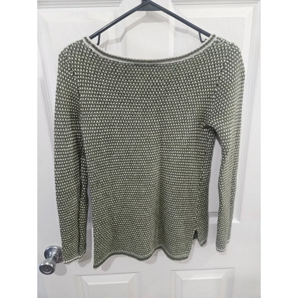 J.Crew Olive Green‎ Birdseye Knit Merino Wool Blend Sweater E1380 XXS